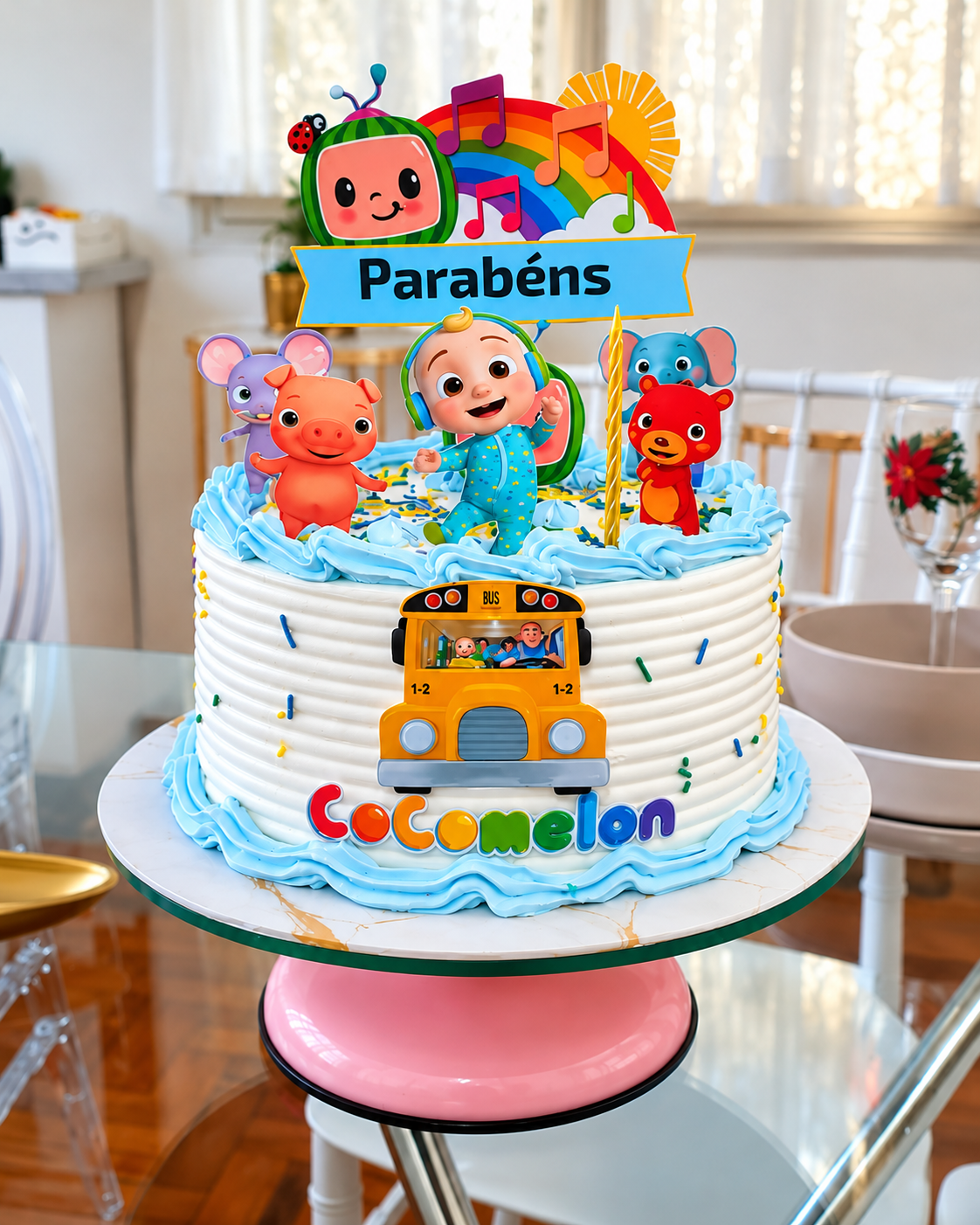 🎂🌈 Bolo Mundo Cocomelon